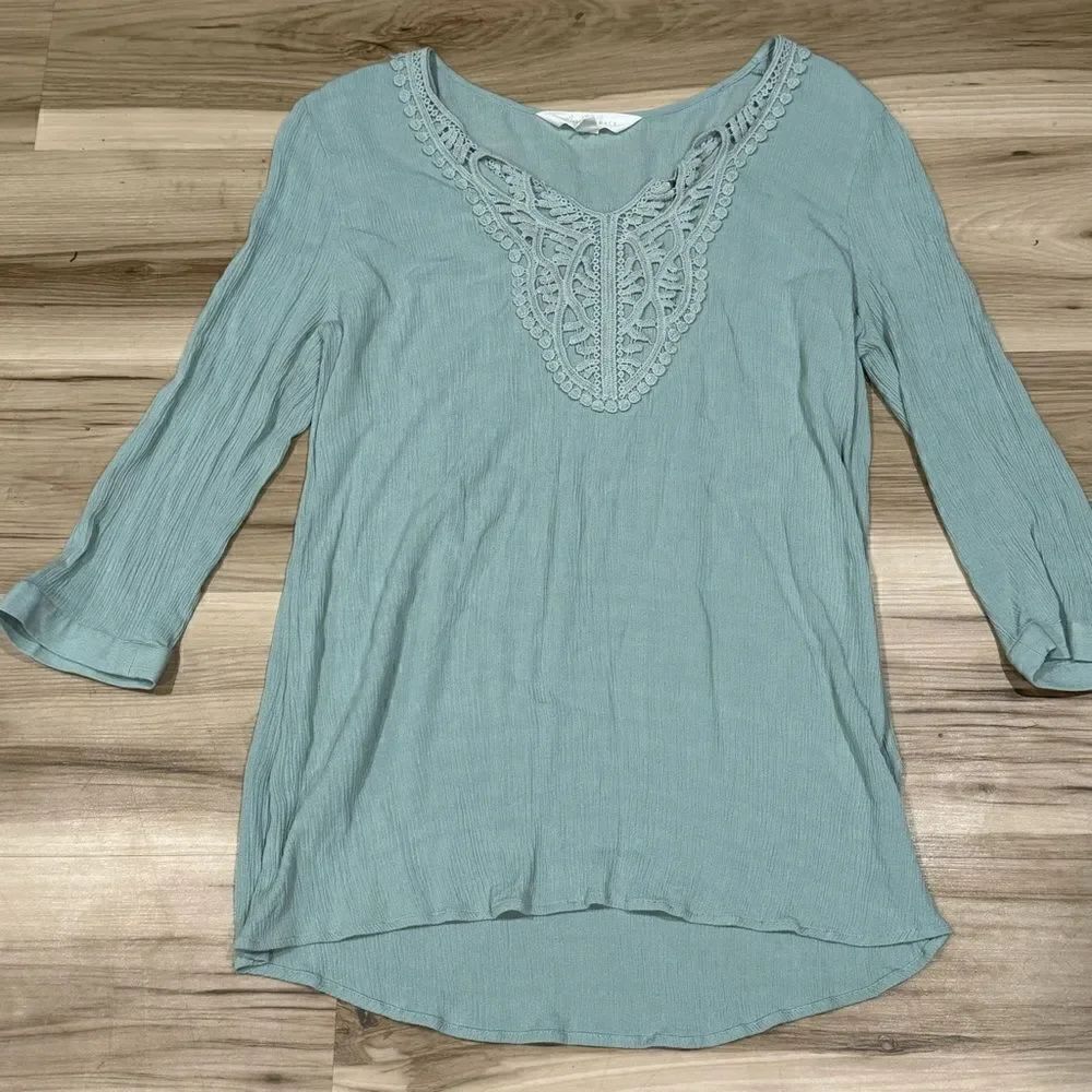 Stitch Fix Magnolia Grace Gauze Green Blouse Women’s Medium